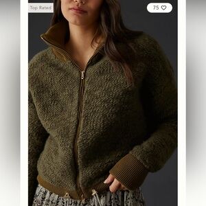 Anthropologie Varley Green Hunter Zip Through Jacket Size Medium